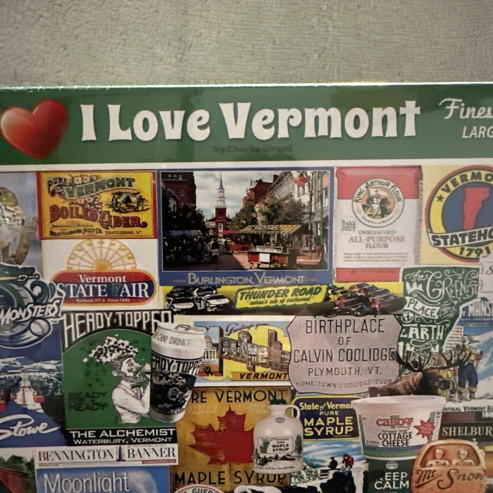 2021 White Mountain Puzzle I Love Vermont Collage Jigsaw 1000 Piece New Sealed - Picture 3 of 8